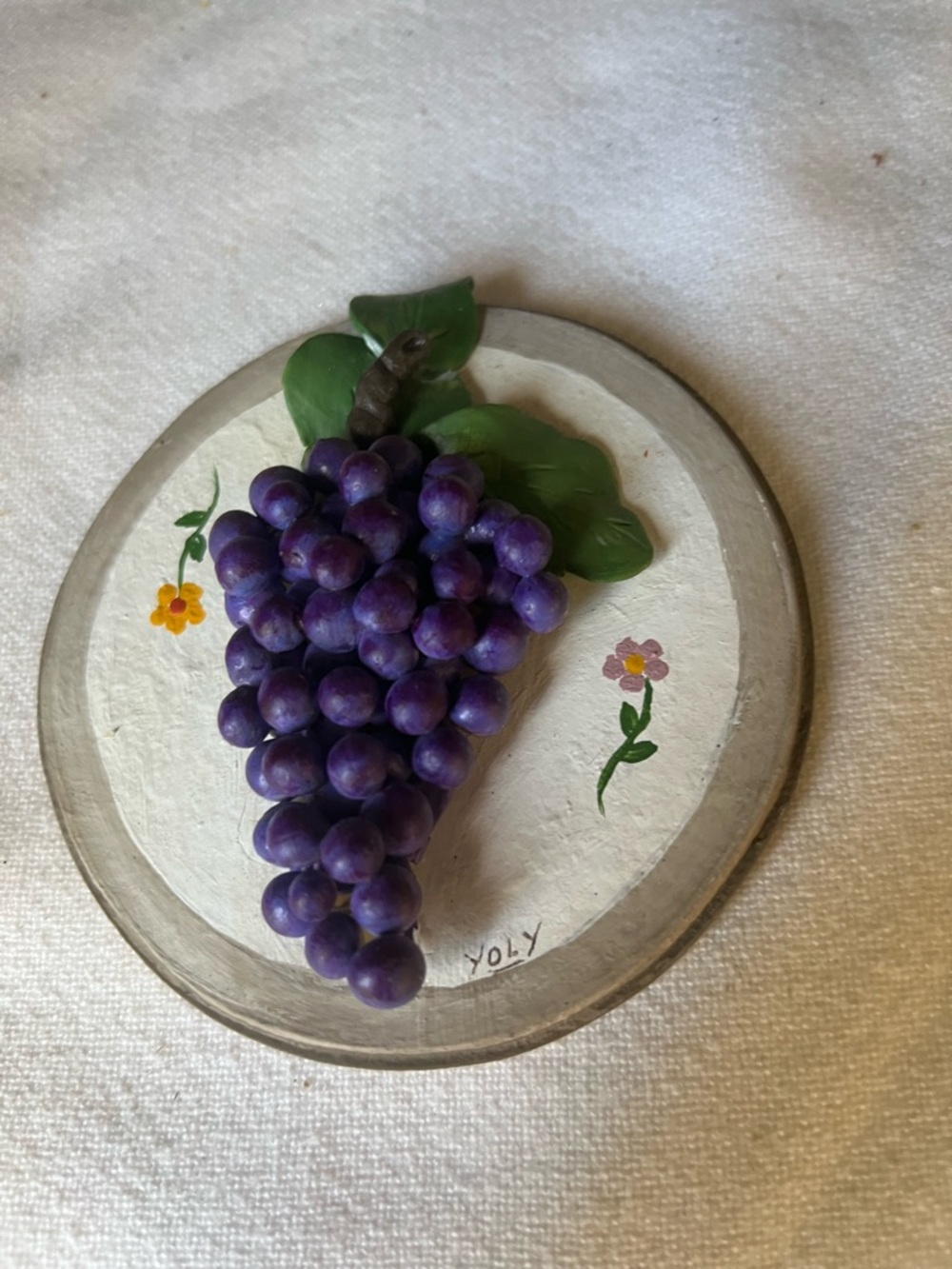 Handmade Purple Grape Wall Plaque